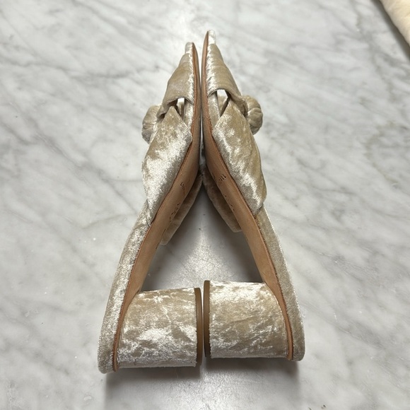 Loeffler Randall Celeste Velvet Slip on Sandal in Metallic Beige Size 7 - Picture 6 of 12
